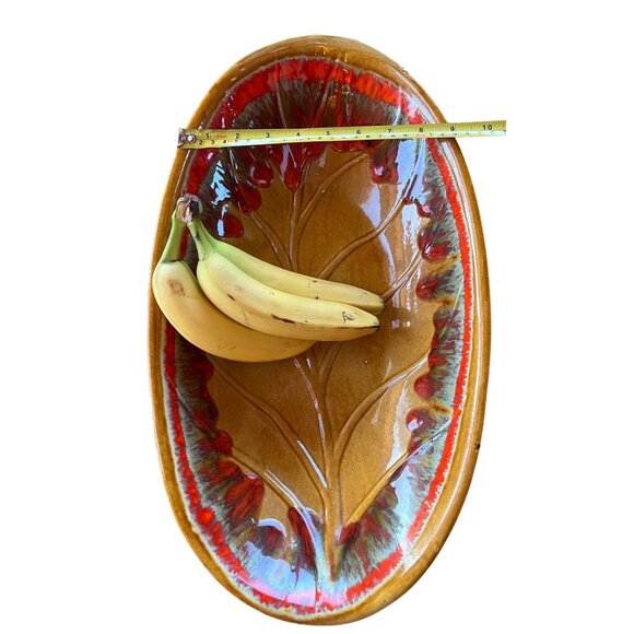 VTG California Pottery Rich Color Woodgrain Large Centerpiece R-133 18 x 10 x 3" - Picture 15 of 16